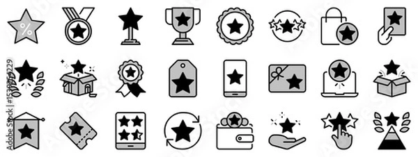 Fototapeta Icons in two tones about rewards