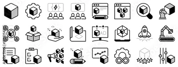 Fototapeta Icons in two tones about product development