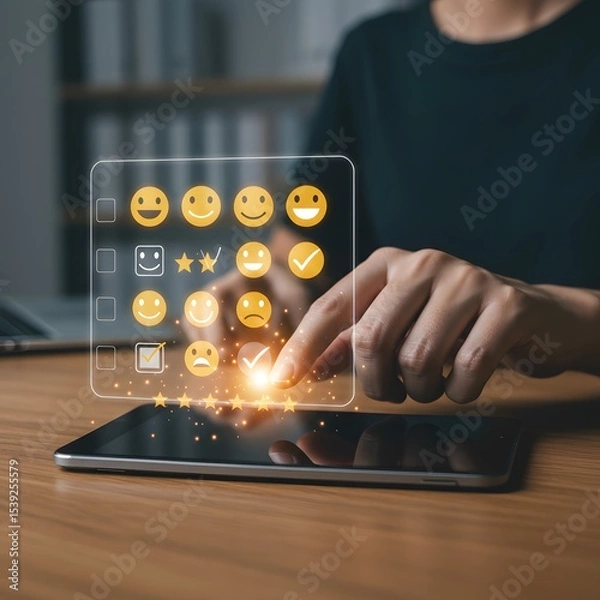 Obraz Online Customer Feedback and Satisfaction Survey using Emojis