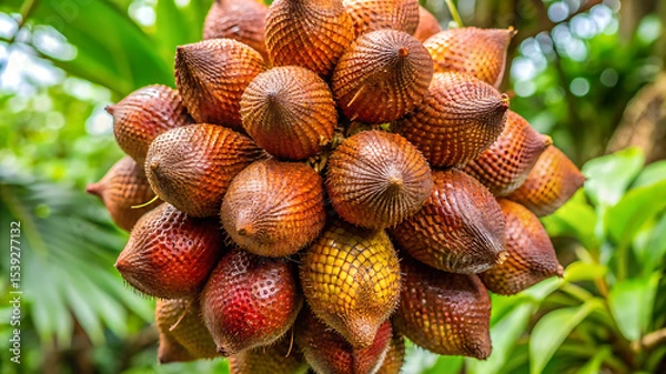 Fototapeta Closeup View of a Cluster of Salak Fruits Ready to Be Harvested