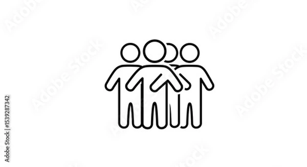 Obraz A minimalist line drawing of a group of three people standing together on a white background image view