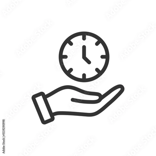 Fototapeta Save time vector linear icon