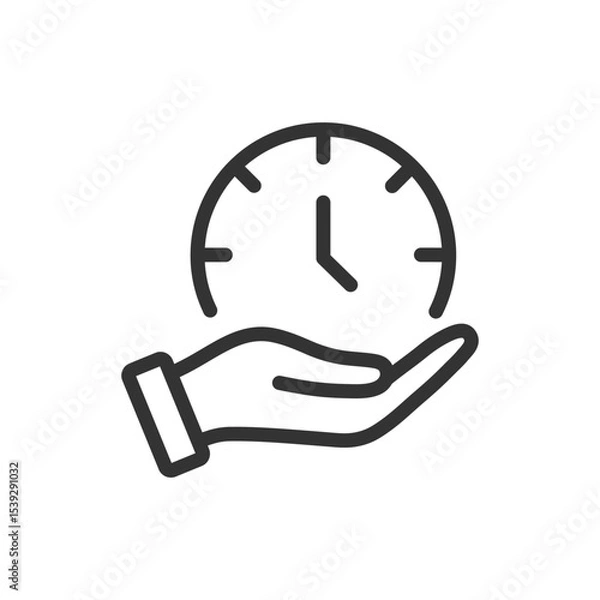 Fototapeta Save time vector linear icon