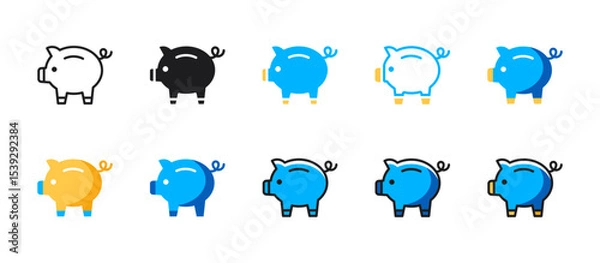Obraz Piggy bank icon for savings, budgeting, finance management, personal investment, economy, money saving, and financial planning in vector.