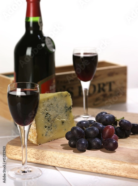 Fototapeta Bright christmas port and cheese