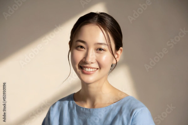 Obraz 笑顔の若い女性 Generative AI