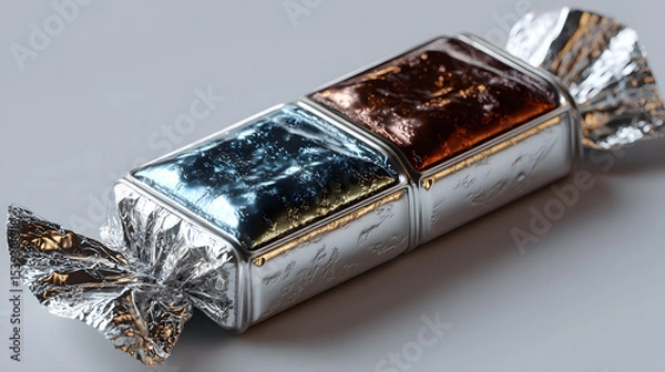 Fototapeta Indulgent Candy Bar with Twisted Foil Packaging

