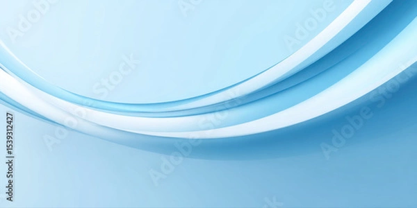 Fototapeta Light gradient skyblue background with smooth arcs creating calm and flowing abstract design in soft blue tones