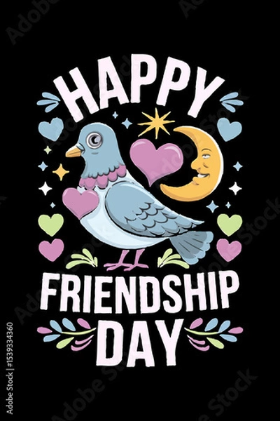 Fototapeta International Friendship Day Vector EPS Illustration with Typography Design