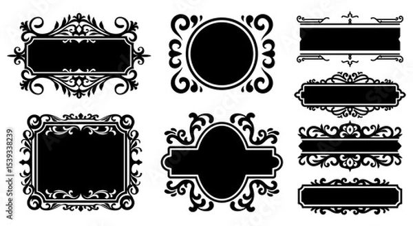 Fototapeta Elegant vintage vector border for timeless design projects. Classic ornate frame for invitations and stationery.