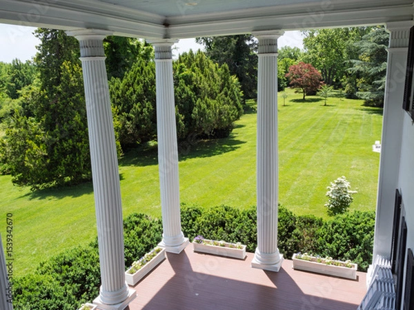 Obraz View from the porch of Historic Rosemont overlooking a green estate