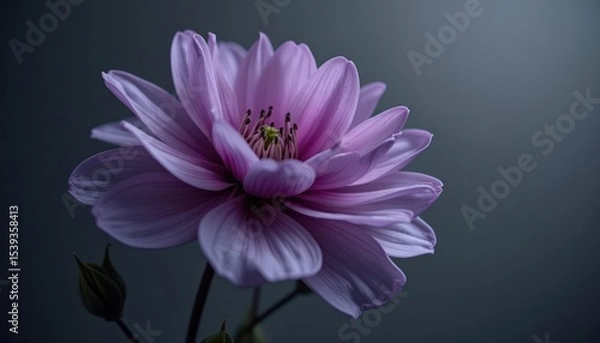 Fototapeta Close-up of a delicate, light purple flower.