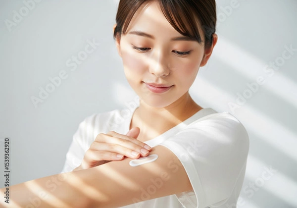 Obraz 日焼け止めクリームを塗る女性