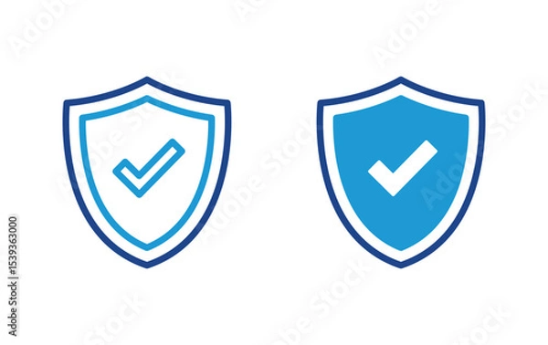 Obraz Shield with check mark icon vector	