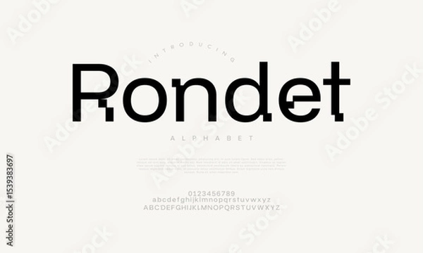 Fototapeta Contemporary rounded sans serif font with minimalistic style. Perfect for tech startups, branding, and UI design