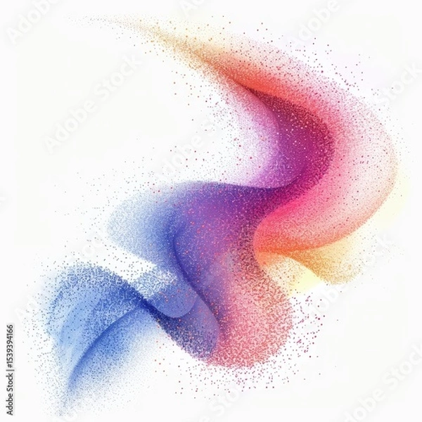 Fototapeta Vibrant powder swirl abstract art design with blue purple red and yellow hues perfect for background or texture