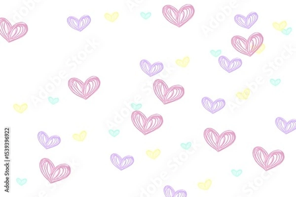 Fototapeta Love Hearts Illustration: Softly sketched heart illustrations float delicately across a serene space, creating a sense of gentle affection and subtle beauty.
