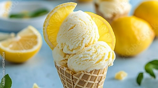 Obraz ice cream with lemon