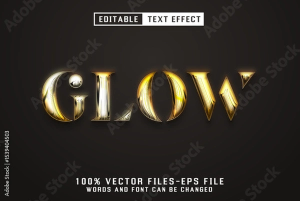Fototapeta Glow Editable Text Effect