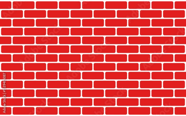 Fototapeta Red Brick Wall Pattern Vector Seamless Background
