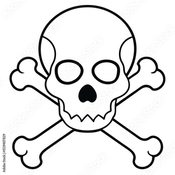 Fototapeta Crossing bones skull vector logo