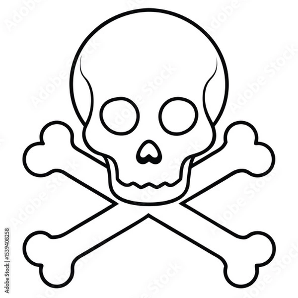 Fototapeta Crossing bones skull vector logo