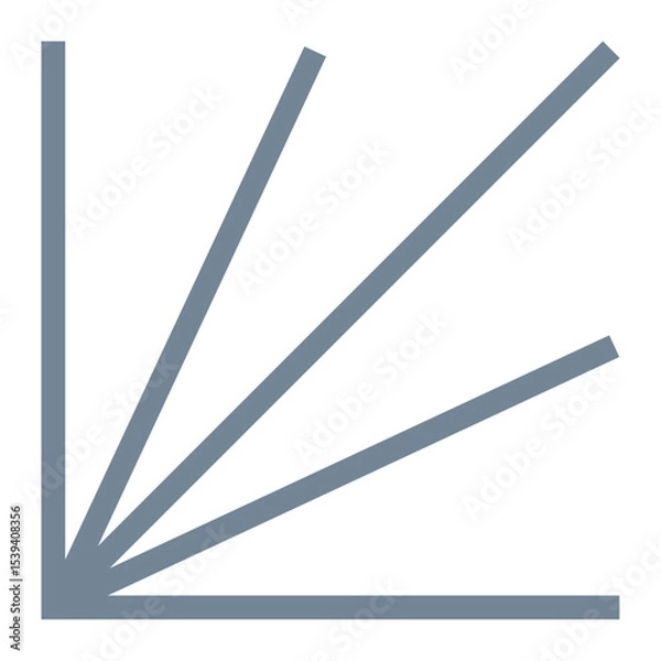 Obraz Grey lines radiating from a corner forming a partial square with three diagonal lines extending out