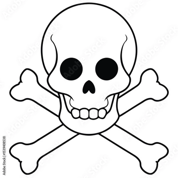 Fototapeta Crossing bones skull vector logo