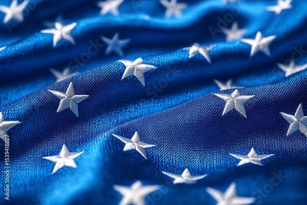 Obraz Close-up of a woven United States flag fabric texture