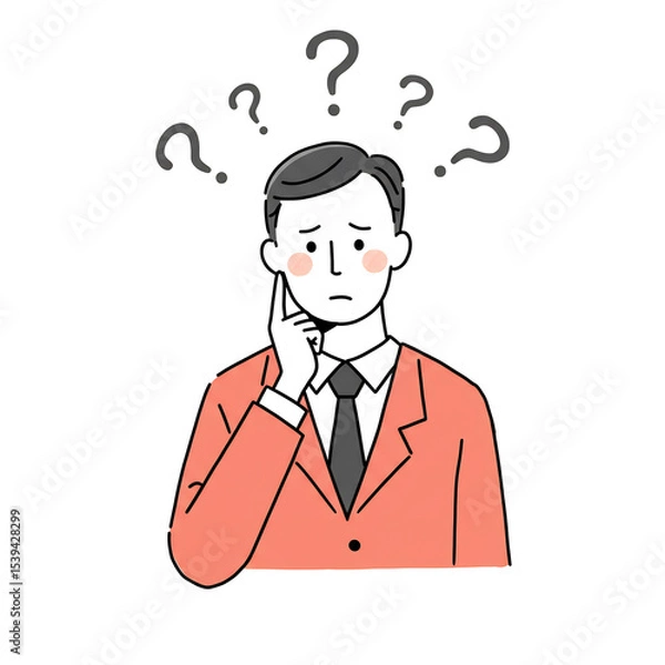 Fototapeta 悩むビジネスマン 真剣な表情