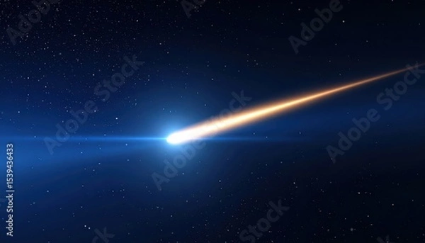 Fototapeta Meteor trail blur cutting across soft galactic sky