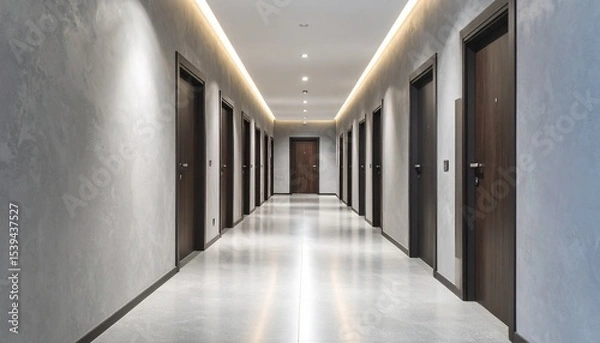 Obraz Modern Hotel Corridor Interior Design Luxury Minimalist.