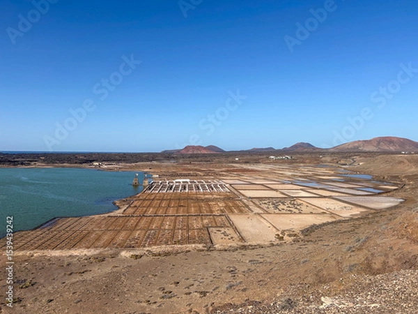 Obraz scenic saline in Lanzarote called salinas de Janubio, Lanzarote