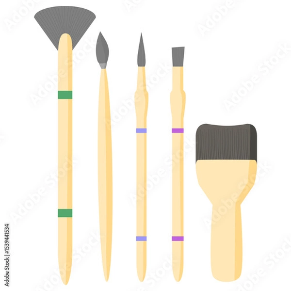Obraz illustration of paintbrush set