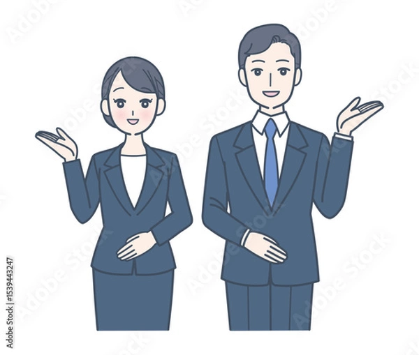Obraz 笑顔で案内するスーツ姿の男女