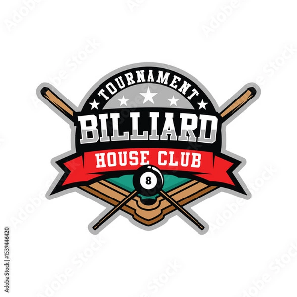 Fototapeta Billiard Club Logo Design Illustration Vector