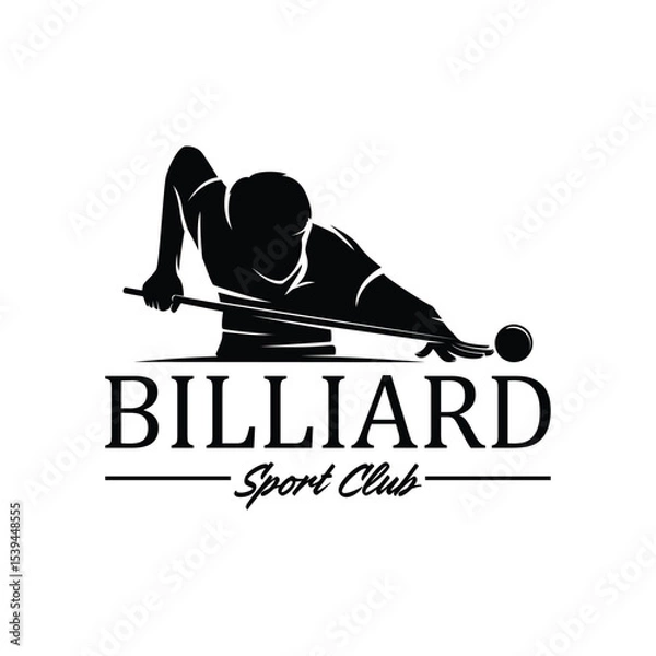 Fototapeta Billiard or Pool room Player Logo Design Illustration Vector