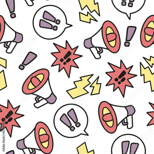 Fototapeta Broadcast Buzz Alert and Aloud Vibrant Pattern can be use for background, template, and apparel design