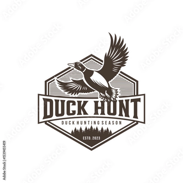 Obraz Duck Hunting Logo Design Ideas, Vector illustration
