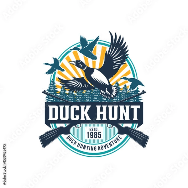 Obraz Duck Hunting Logo Design Ideas, Vector illustration
