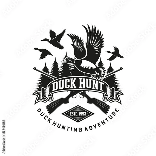 Obraz Duck Hunting Logo Design Ideas, Vector illustration