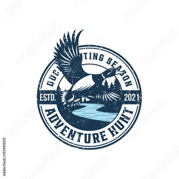 Obraz Duck Hunter Logo Flying Duck Logo