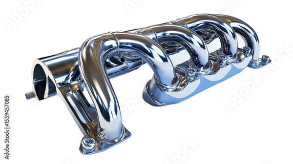 Fototapeta Engine piston with connecting rod, clean metal texture Transparent background, PNG