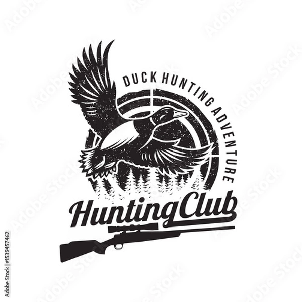 Obraz Duck Hunter Logo Flying Duck Logo