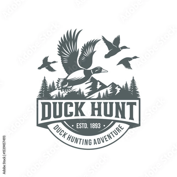 Obraz Duck Hunter Logo Flying Duck Logo
