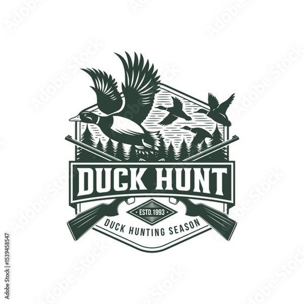 Obraz Duck Hunter Logo Flying Duck Logo