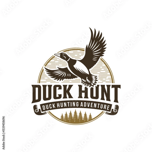 Obraz Duck Hunter Logo Flying Duck Logo