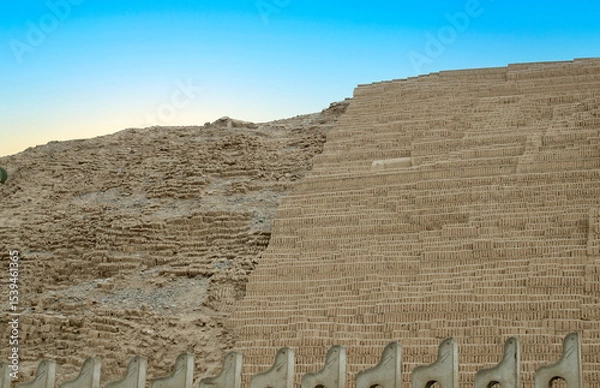 Obraz Huaca Pucllana, also Huaca Juliana is a great adobe and clay pyramid located in the Miraflores district of Lima, Peru