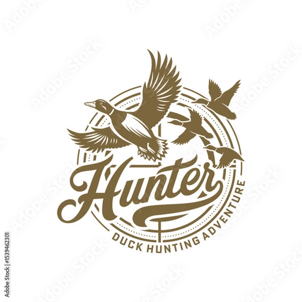 Obraz Duck Hunting Logo Design Ideas, Vector illustration