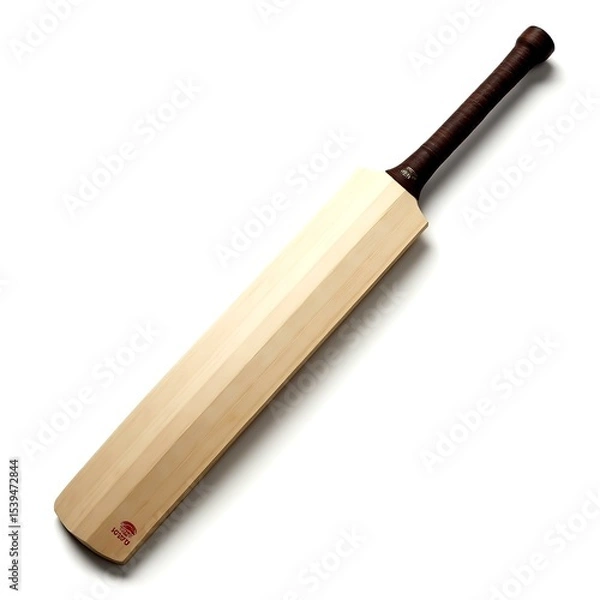 Fototapeta Modern wooden cricket bat isolated on a white or transparent background, highlighting its smooth grain, classic shape, and ready-for-play design in a clean, professional layout.